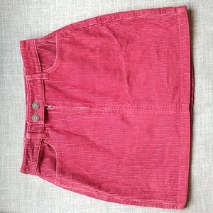 Hollister California Ultra High Rise Red Corduroy Skirt Size 1